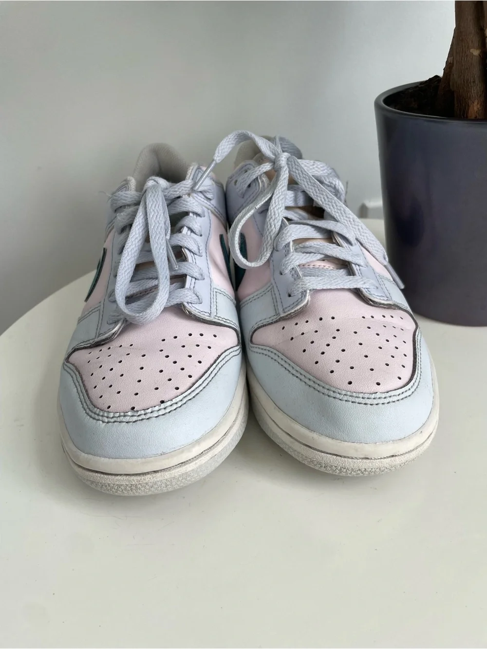 Women Size 7.5 Nike Dunk Low Mineral Teal Pink Shoes 6Y